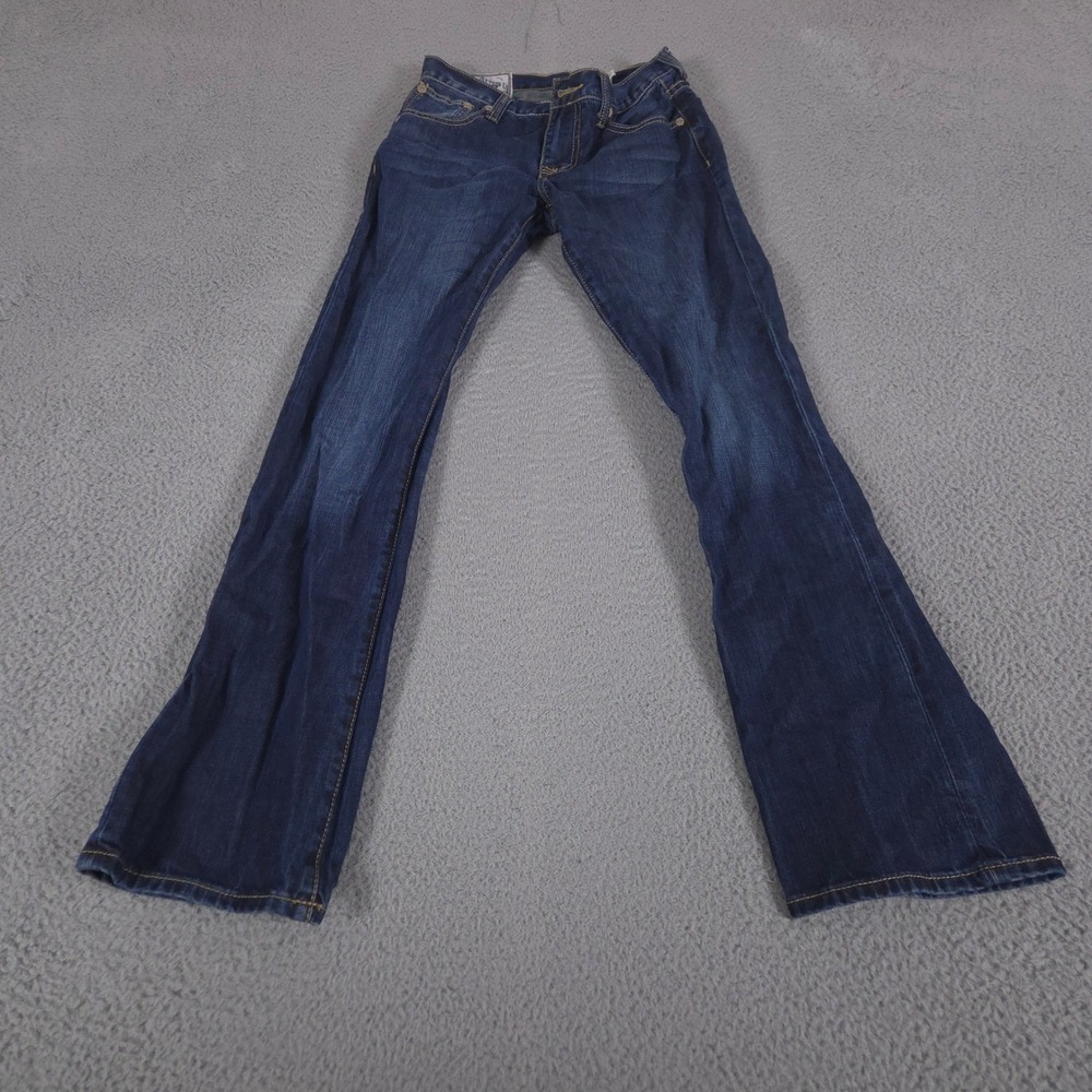 Stetson Jeans Mens 29x34 Blue Rocker Boot Leg Semi-Destructed Wash Denim Pants